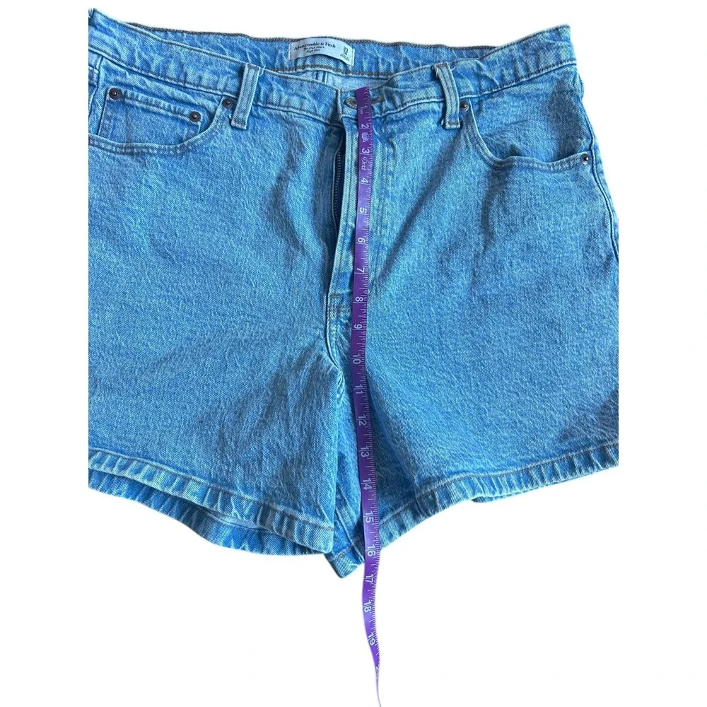 Abercrombie & Fitch The Dad Short High Rise Denim Blue Women's 33/16